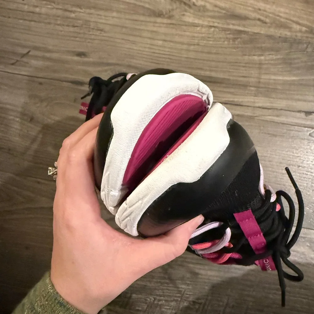 Vionic Zeliya Womens Sneakers‎ Black Pink Orthotic Walking Shoes Size 8